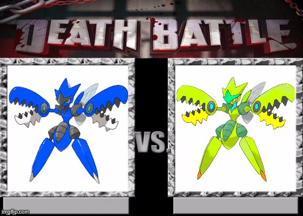 The Scizor Showdown | image tagged in death battle template | made w/ Imgflip meme maker