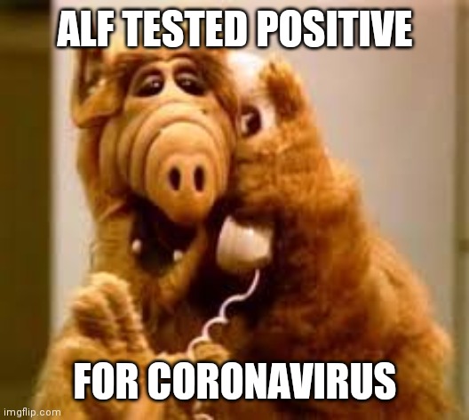 alf | ALF TESTED POSITIVE; FOR CORONAVIRUS | image tagged in alf | made w/ Imgflip meme maker