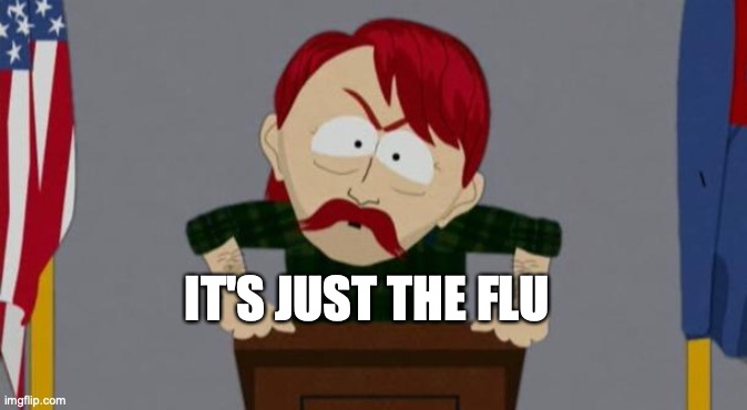 They took our jobs stance (South Park) | IT'S JUST THE FLU | image tagged in they took our jobs stance south park | made w/ Imgflip meme maker