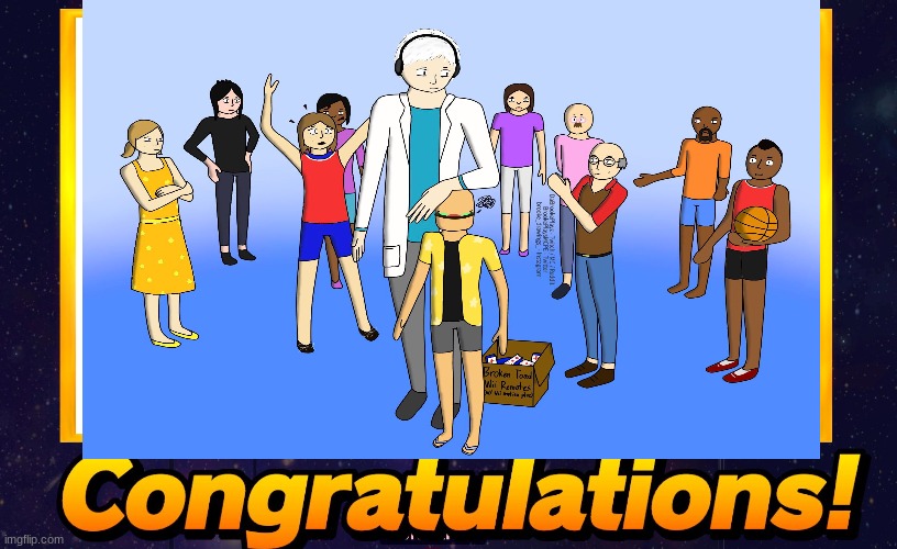 Congratulations Poofesure | image tagged in super smash bros,wii,mii,wii sports,wii party,tomodachi life | made w/ Imgflip meme maker