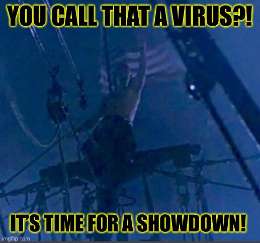 Lt Dan Storm | YOU CALL THAT A VIRUS?! IT’S TIME FOR A SHOWDOWN! | image tagged in lt dan storm,coronavirus,corona,lieutenant dan,virus | made w/ Imgflip meme maker