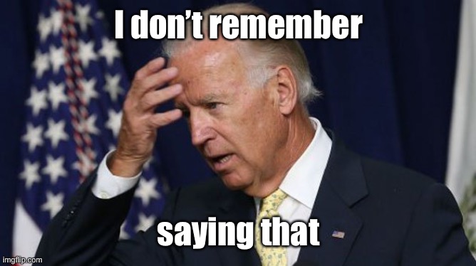 Joe Biden worries | I don’t remember saying that | image tagged in joe biden worries | made w/ Imgflip meme maker