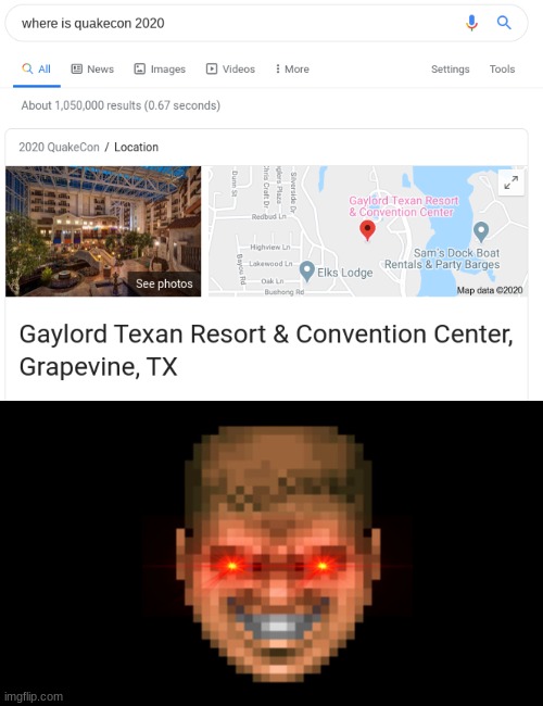 Perfect place for me. | image tagged in doom,doomguy,quakecon,gaming | made w/ Imgflip meme maker