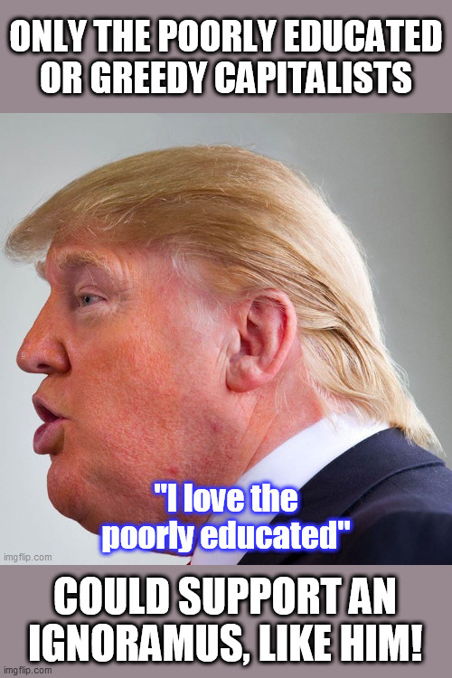 Trumpf loves dummies. | ONLY THE POORLY EDUCATED OR GREEDY CAPITALISTS; COULD SUPPORT AN IGNORAMUS, LIKE HIM! | image tagged in dummy,trump unfit unqualified dangerous,failure,disgrace,donald trump is an idiot,trump is an asshole | made w/ Imgflip meme maker