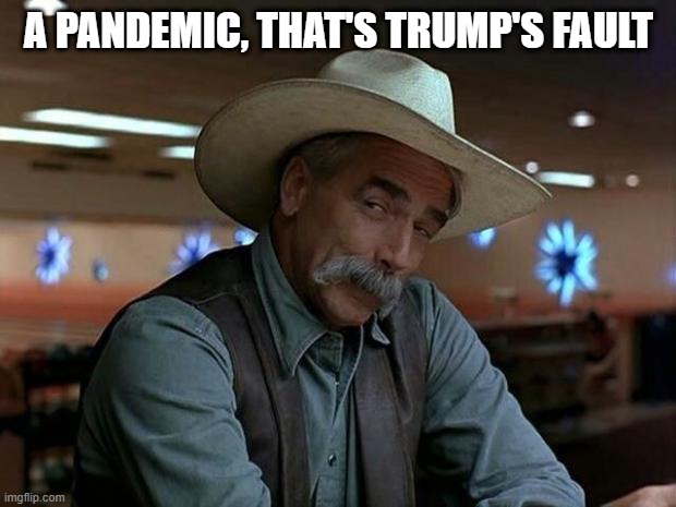 special kind of stupid | A PANDEMIC, THAT'S TRUMP'S FAULT | image tagged in special kind of stupid | made w/ Imgflip meme maker