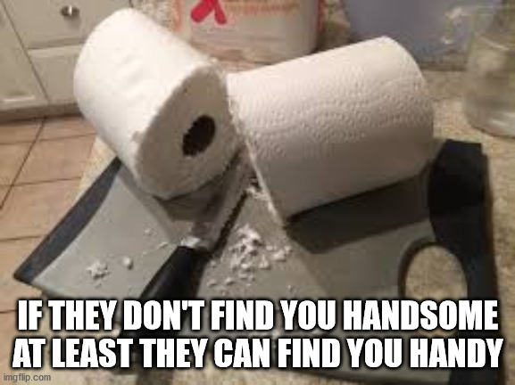 handyman | IF THEY DON'T FIND YOU HANDSOME AT LEAST THEY CAN FIND YOU HANDY | image tagged in a helping hand | made w/ Imgflip meme maker