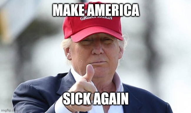 Make America Great Again | MAKE AMERICA; SICK AGAIN | image tagged in make america great again | made w/ Imgflip meme maker