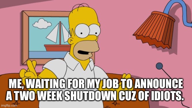 ME, WAITING FOR MY JOB TO ANNOUNCE A TWO WEEK SHUTDOWN CUZ OF IDIOTS. | image tagged in coronavirus | made w/ Imgflip meme maker
