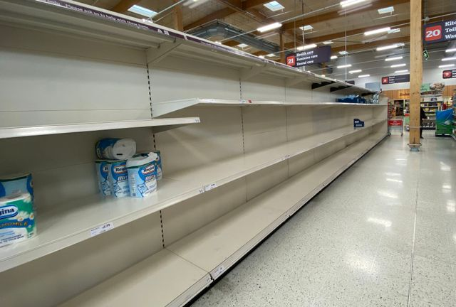 empty toilet paper shelves Blank Meme Template