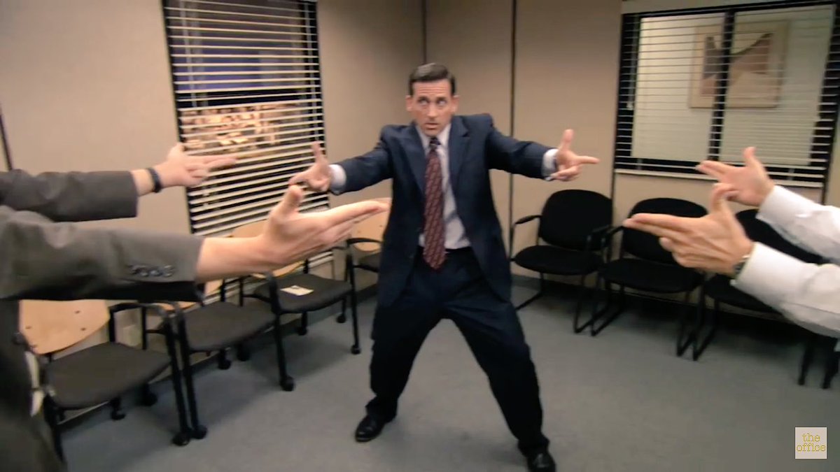 The office finger guns Blank Meme Template