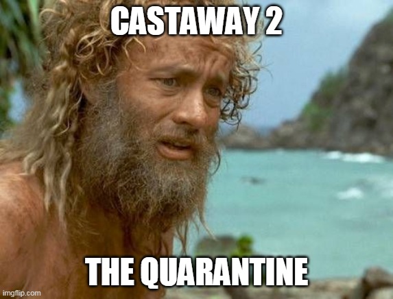 Cast away | CASTAWAY 2; THE QUARANTINE | image tagged in cast away | made w/ Imgflip meme maker