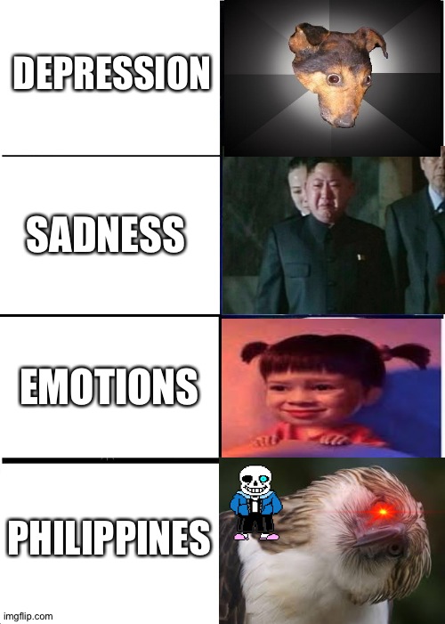 Expanding Brain | DEPRESSION; SADNESS; EMOTIONS; PHILIPPINES | image tagged in memes,expanding brain | made w/ Imgflip meme maker