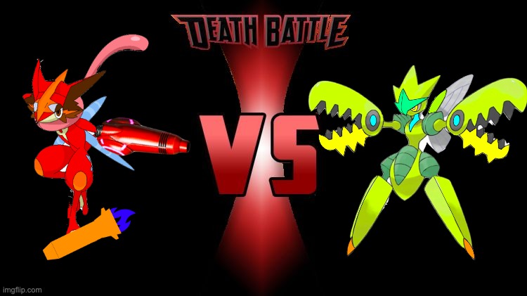 Omega Blaze is Fire/Fighting, Rushlight is Steel/Dragon | image tagged in death battle | made w/ Imgflip meme maker