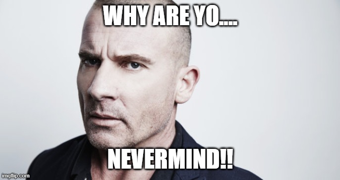 Dominic Purcell | WHY ARE YO.... NEVERMIND!! | image tagged in dominic purcell | made w/ Imgflip meme maker