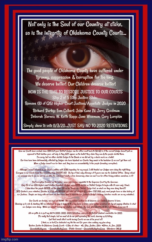 Step 2 of 5 Step Justice Slide ~ Restoring Justice to OKCO Courts, 1 Step at a time GivemHellKathy.com | image tagged in oklahoma,court,corruption,supreme court,judge,tyranny | made w/ Imgflip meme maker