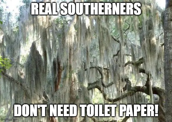 Southerners | REAL SOUTHERNERS; DON'T NEED TOILET PAPER! | image tagged in funny | made w/ Imgflip meme maker