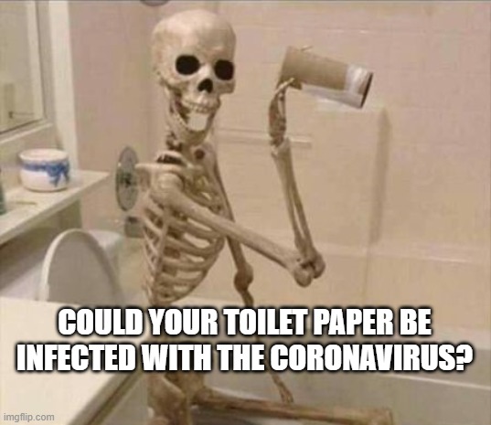 COULD YOUR TOILET PAPER BE INFECTED WITH THE CORONAVIRUS? | image tagged in coronavirus | made w/ Imgflip meme maker