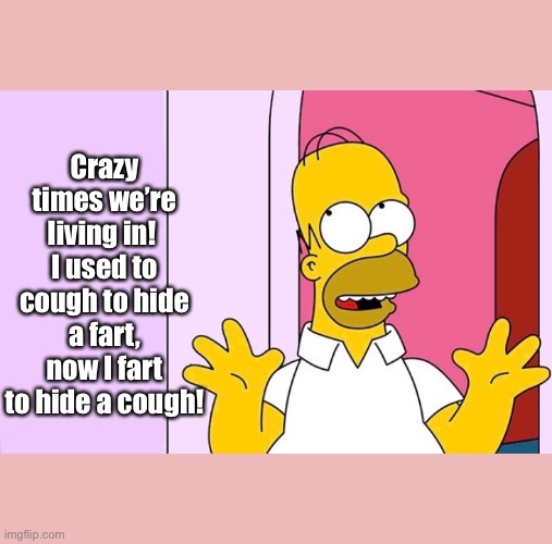 Crazy times we’re living in!  I used to cough to hide a fart, now I fart to hide a cough! | image tagged in crazy times,cough to hide a fart,fart to hide a cough,coronavirus,covid-19 | made w/ Imgflip meme maker
