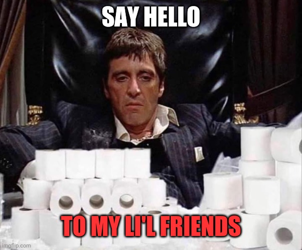 Scarface Stash | SAY HELLO; TO MY LI'L FRIENDS | image tagged in scarface stash | made w/ Imgflip meme maker