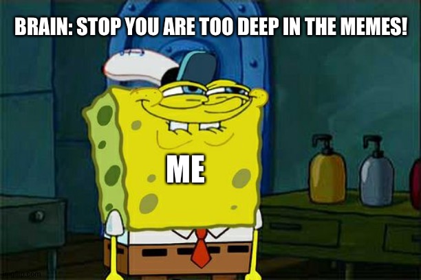 Don't You Squidward | BRAIN: STOP YOU ARE TOO DEEP IN THE MEMES! ME | image tagged in memes,dont you squidward | made w/ Imgflip meme maker