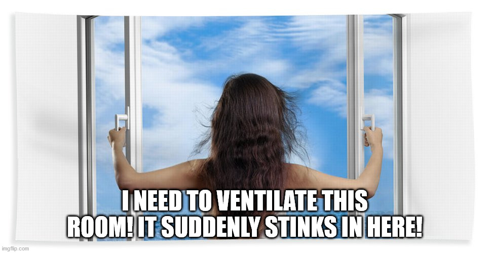 I NEED TO VENTILATE THIS ROOM! IT SUDDENLY STINKS IN HERE! | made w/ Imgflip meme maker