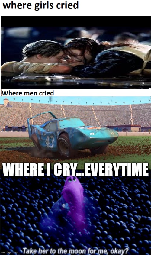 Times we cry | WHERE I CRY...EVERYTIME | image tagged in sad,crying,the feels | made w/ Imgflip meme maker