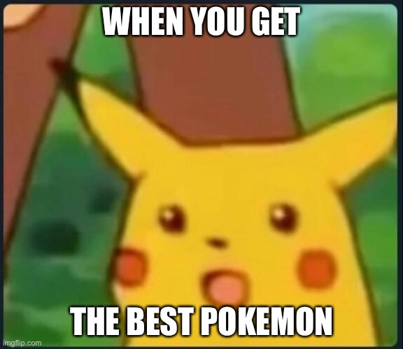 When you get the best pokemon | WHEN YOU GET; THE BEST POKEMON | image tagged in surprised pikachu,pokemon,pikachu | made w/ Imgflip meme maker