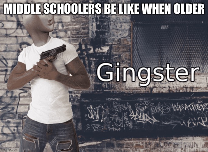 Gingster | MIDDLE SCHOOLERS BE LIKE WHEN OLDER | image tagged in gingster | made w/ Imgflip meme maker