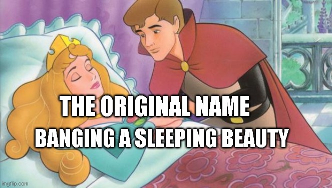 Sleeping Beauty | THE ORIGINAL NAME; BANGING A SLEEPING BEAUTY | image tagged in sleeping beauty | made w/ Imgflip meme maker