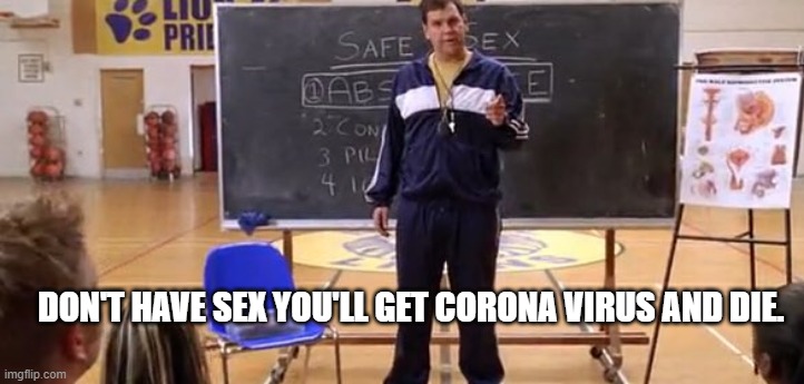 Corona Virus | DON'T HAVE SEX YOU'LL GET CORONA VIRUS AND DIE. | image tagged in coronavirus,corona,virus,covid-19,usa,wuhan | made w/ Imgflip meme maker