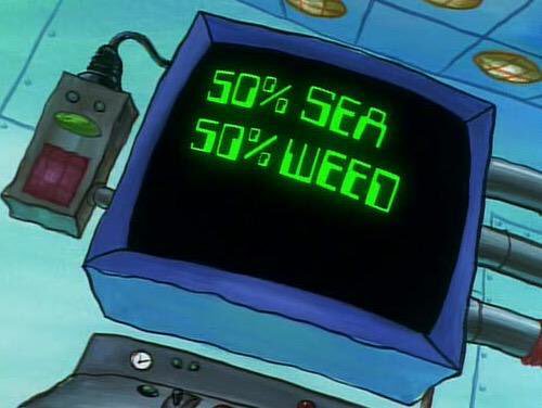 High Quality 50% Sea 50% Weed Blank Meme Template