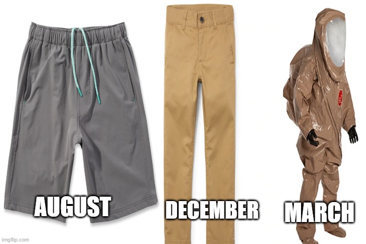 2020 dressing attire | MARCH; AUGUST; DECEMBER | image tagged in memes,distracted boyfriend | made w/ Imgflip meme maker