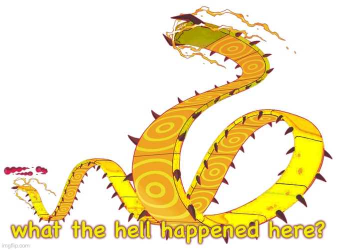 what the hell happened here? | image tagged in gigantamax centra the centiskortch | made w/ Imgflip meme maker