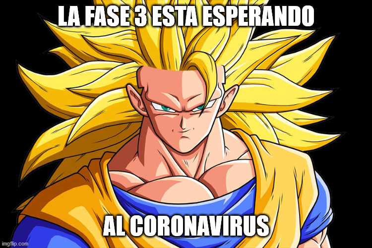 Goku Cov19 | LA FASE 3 ESTA ESPERANDO; AL CORONAVIRUS | image tagged in goku cov19 | made w/ Imgflip meme maker