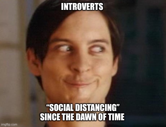 Spiderman Peter Parker | INTROVERTS; “SOCIAL DISTANCING” SINCE THE DAWN OF TIME | image tagged in memes,spiderman peter parker | made w/ Imgflip meme maker