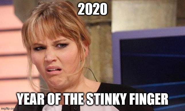 Grossed out  | 2020; YEAR OF THE STINKY FINGER | image tagged in grossed out | made w/ Imgflip meme maker