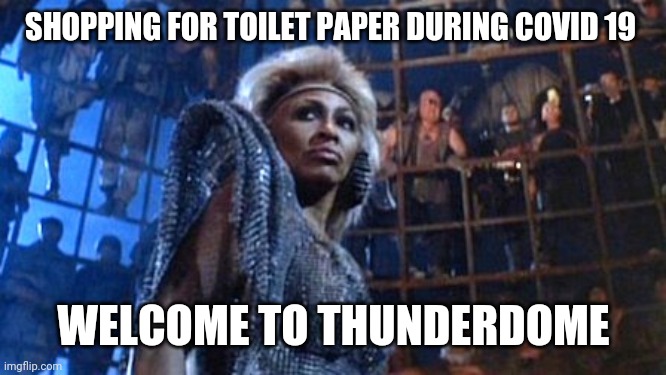 Thunderdome | SHOPPING FOR TOILET PAPER DURING COVID 19; WELCOME TO THUNDERDOME | image tagged in thunderdome | made w/ Imgflip meme maker