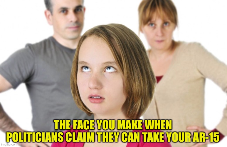 Facing Facts | THE FACE YOU MAKE WHEN POLITICIANS CLAIM THEY CAN TAKE YOUR AR-15 | image tagged in second amendment,government overreach,politicians,unconstitutional | made w/ Imgflip meme maker