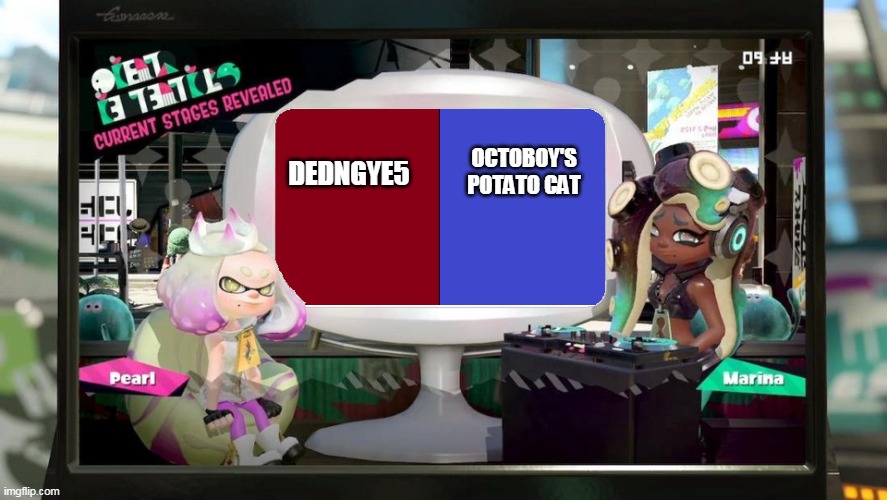 and the winner is... | OCTOBOY'S POTATO CAT; DEDNGYE5 | image tagged in splatfest template | made w/ Imgflip meme maker