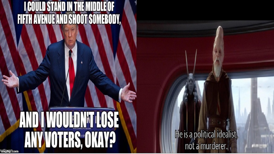 Ki Adi Mundi is a Republican | image tagged in donald trump,star wars | made w/ Imgflip meme maker