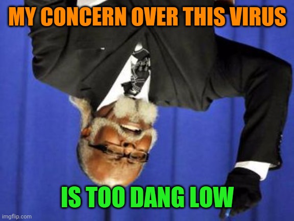 Too Damn Low | MY CONCERN OVER THIS VIRUS IS TOO DANG LOW | image tagged in too damn low | made w/ Imgflip meme maker