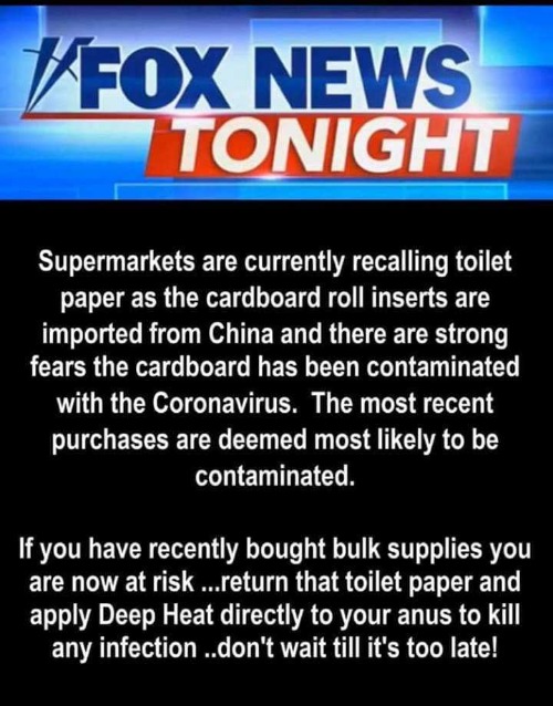 Urgent Coronavirus Breaking News: Chinese Toilet Paper Contaminated | image tagged in breaking news,no more toilet paper,coronavirus,toilet paper,made in china,pandemic | made w/ Imgflip meme maker