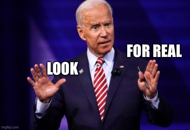 It’s all lies | FOR REAL; LOOK | image tagged in bernie sanders,biden,biden lies,look,for real,campaign promises | made w/ Imgflip meme maker