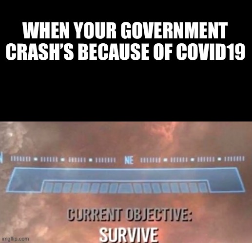 Yes I’m genuinely stupid | WHEN YOUR GOVERNMENT CRASH’S BECAUSE OF COVID19 | image tagged in yes | made w/ Imgflip meme maker