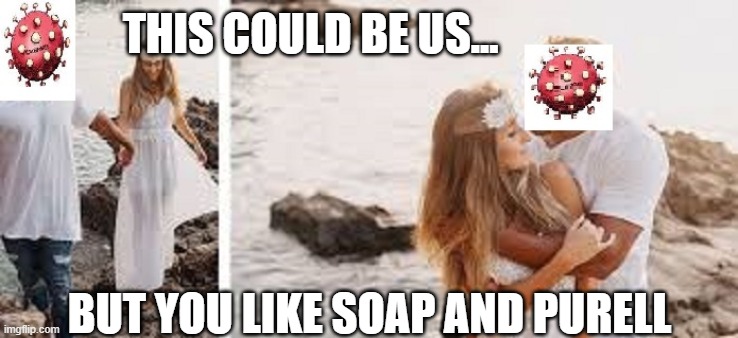 Love | THIS COULD BE US... BUT YOU LIKE SOAP AND PURELL | image tagged in love | made w/ Imgflip meme maker
