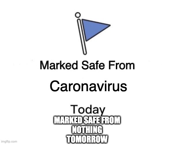 Marked Safe From Meme | Caronavirus; MARKED SAFE FROM
NOTHING
TOMORROW | image tagged in memes,marked safe from | made w/ Imgflip meme maker