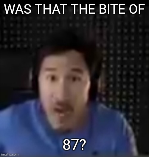 WAS THAT THE WAS THAT THE BITE OF; 87? image tagged in meme,markiplier derp...