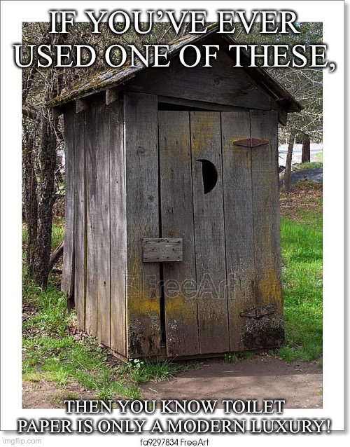 Toilet Paper Shortage? | IF YOU’VE EVER USED ONE OF THESE, THEN YOU KNOW TOILET PAPER IS ONLY A MODERN LUXURY! | image tagged in outhouse,apocalypse,coronavirus | made w/ Imgflip meme maker