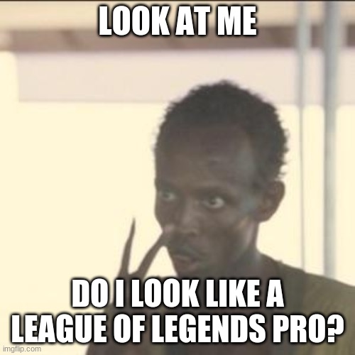 Look At Me | LOOK AT ME; DO I LOOK LIKE A LEAGUE OF LEGENDS PRO? | image tagged in memes,look at me | made w/ Imgflip meme maker