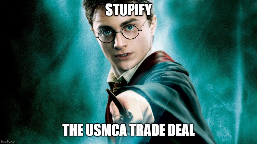 Harry Potter magic wand | STUPIFY THE USMCA TRADE DEAL | image tagged in harry potter magic wand | made w/ Imgflip meme maker